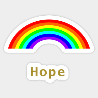 Gold Hope Rainbow Sticker